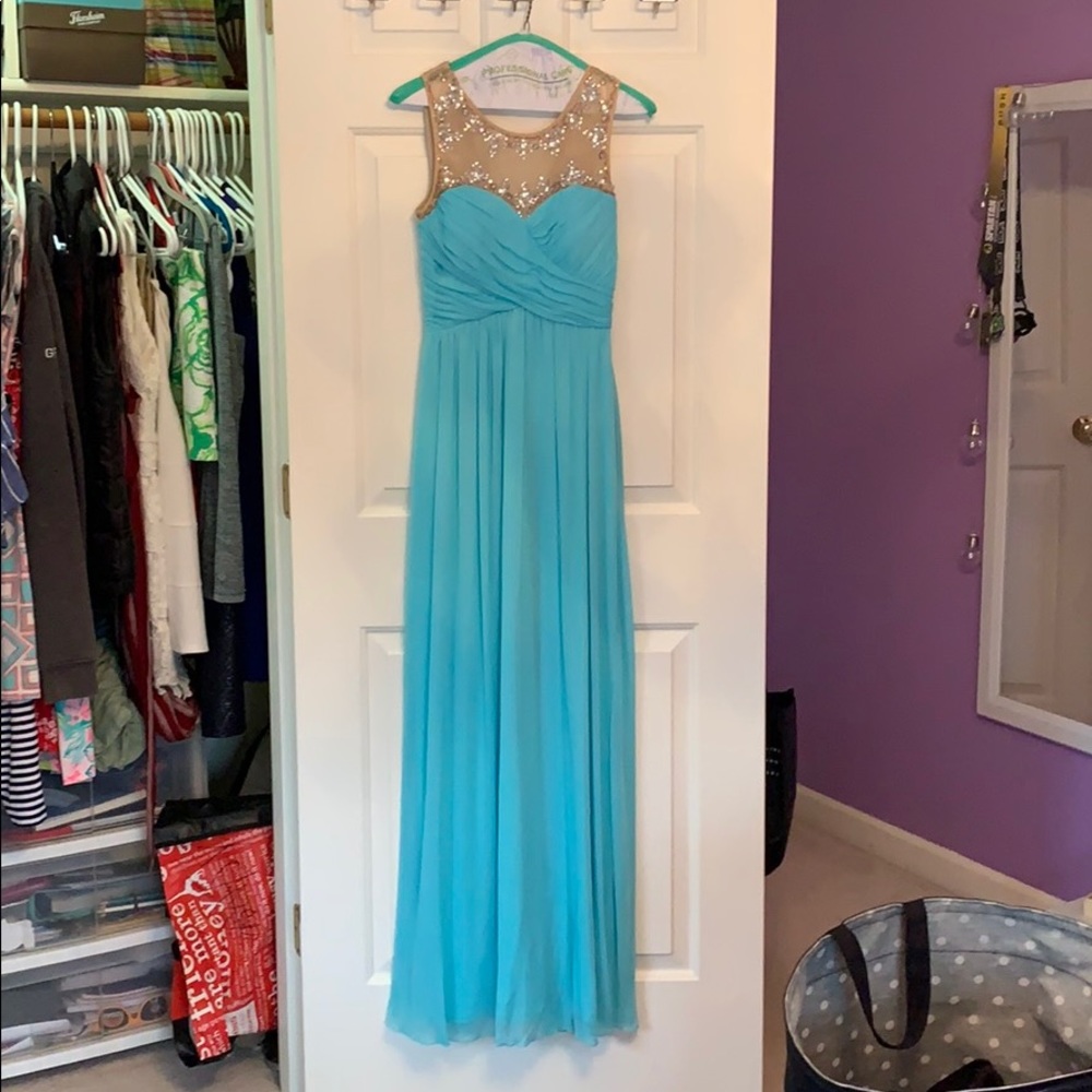 Long Blue Prom Dress